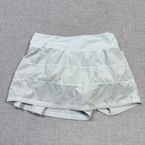 Lululemon Pace Rival Mid-Rise Skirt Womens 4 Powder Blue Athletic Pull On Lined